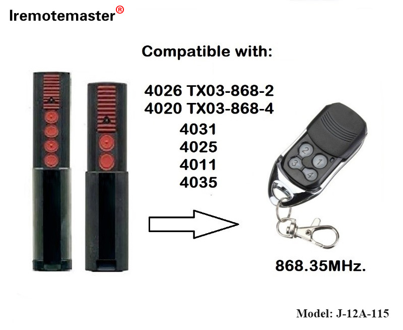 Για 4020 4026 TX03-868-4 Τηλεχειριστήριο 868mhz TX03-8-4 Κυλιόμενος κωδικός